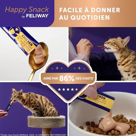 Happy Snack Feliway poulet 6 sticks