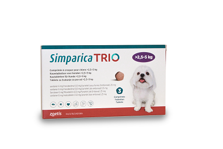 Simparica trio 2,5-5 kg 3 cp